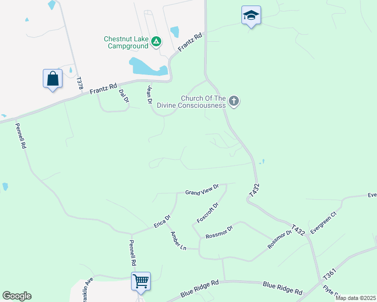 map of restaurants, bars, coffee shops, grocery stores, and more near 1540 Edge Hill Road in Brodheadsville