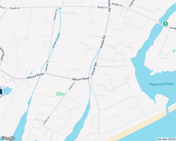 map of restaurants, bars, coffee shops, grocery stores, and more near 910 Ocean Avenue in Bridgehampton