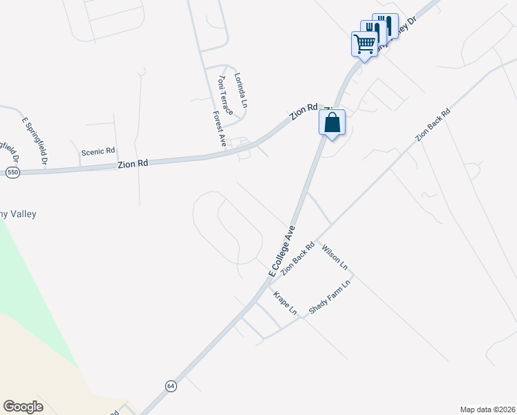 map of restaurants, bars, coffee shops, grocery stores, and more near 183 Meadow Ln in Bellefonte