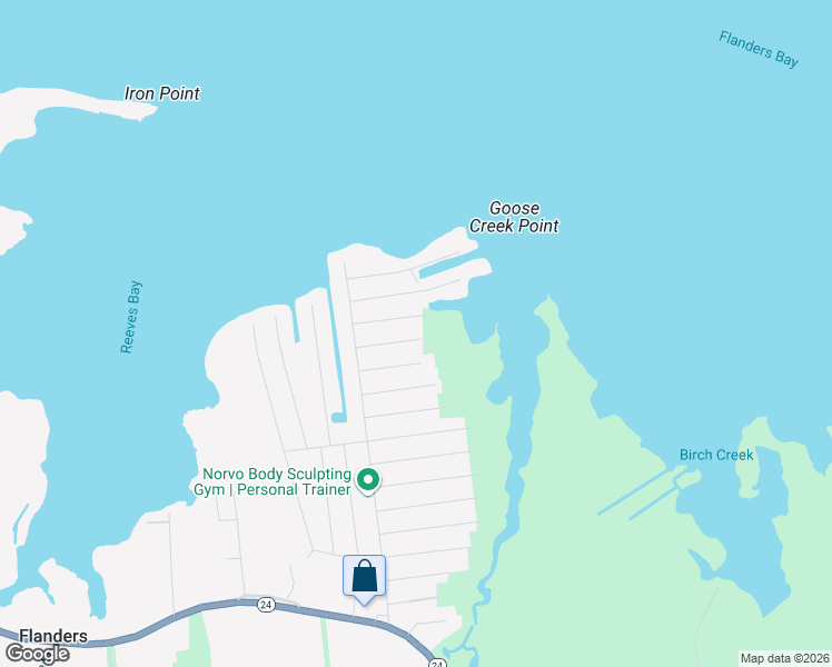 map of restaurants, bars, coffee shops, grocery stores, and more near 63 Oaks Avenue in Flanders