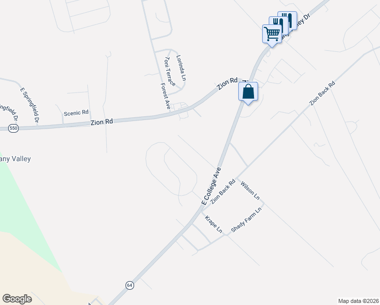 map of restaurants, bars, coffee shops, grocery stores, and more near 183 Meadow Ln in Bellefonte