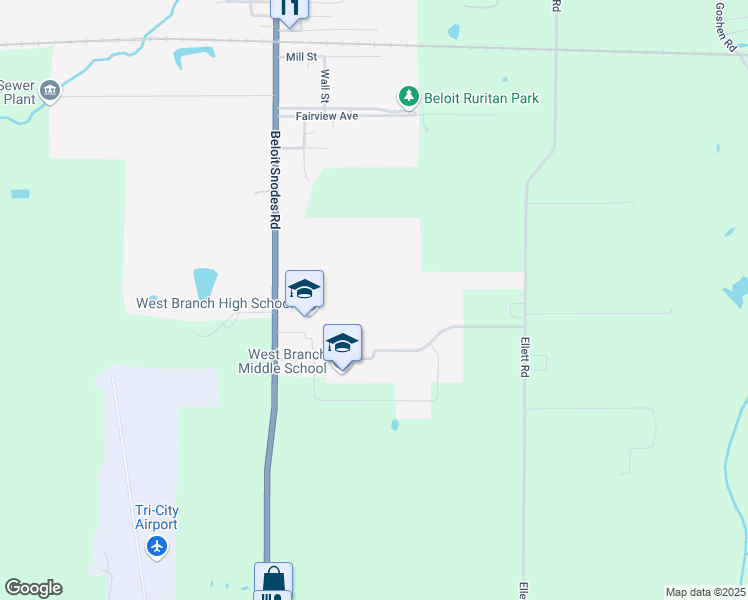 map of restaurants, bars, coffee shops, grocery stores, and more near 14277 South Main Street in Beloit