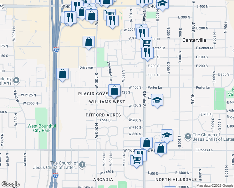 map of restaurants, bars, coffee shops, grocery stores, and more near 462 Pitford Drive in Centerville