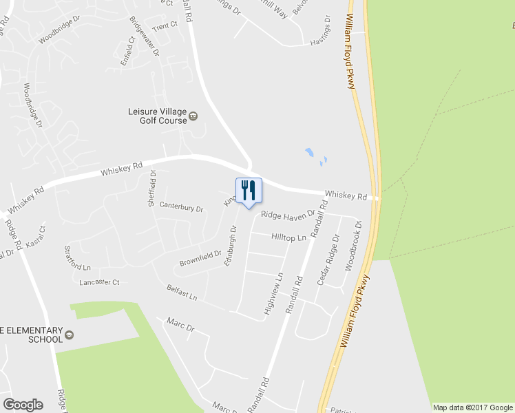 map of restaurants, bars, coffee shops, grocery stores, and more near 29 Ridge Haven Drive in Ridge