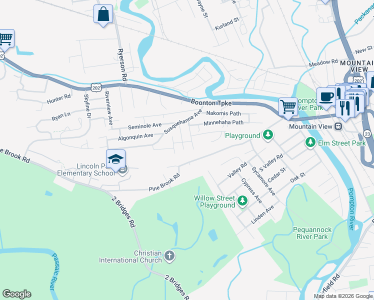 map of restaurants, bars, coffee shops, grocery stores, and more near 51 Allegany Path in Lincoln Park