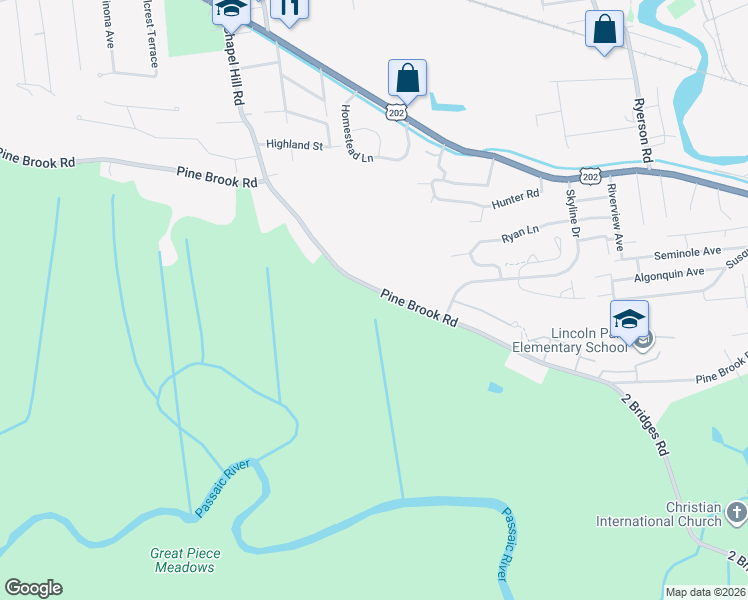 map of restaurants, bars, coffee shops, grocery stores, and more near 397 Pine Brook Road in Lincoln Park