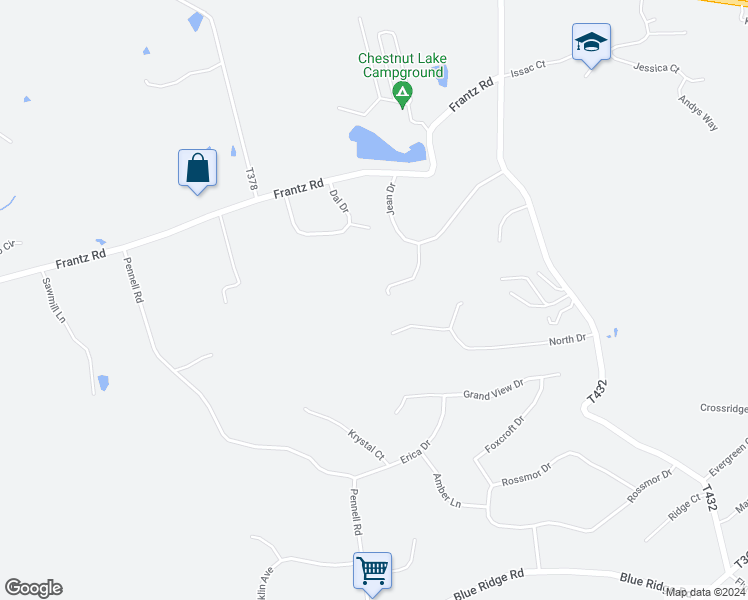 map of restaurants, bars, coffee shops, grocery stores, and more near 233 Deanne Court in Brodheadsville