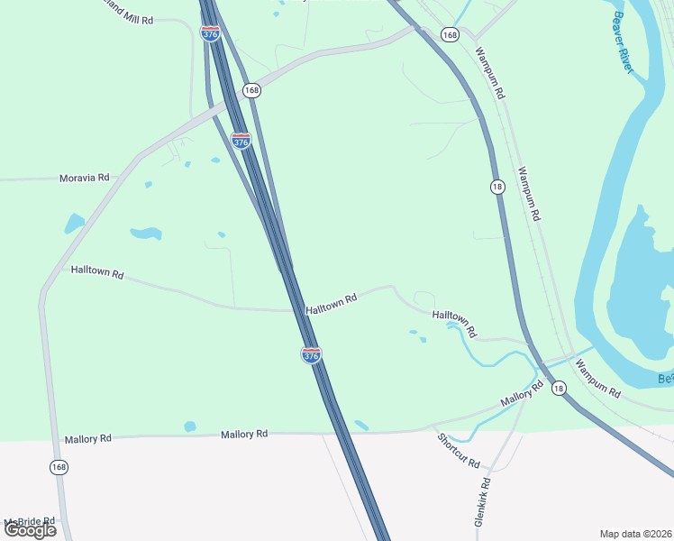 map of restaurants, bars, coffee shops, grocery stores, and more near 257 Halltown Road in Wampum