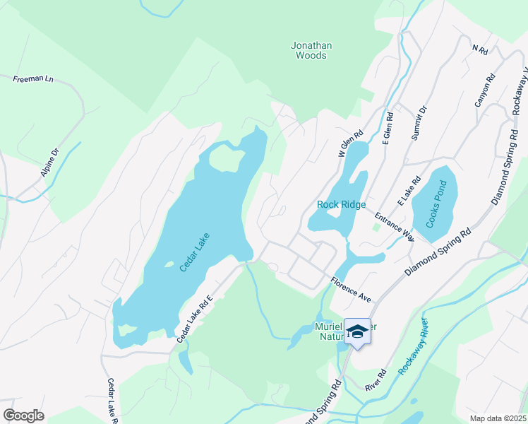map of restaurants, bars, coffee shops, grocery stores, and more near 89 Florence Avenue in Denville