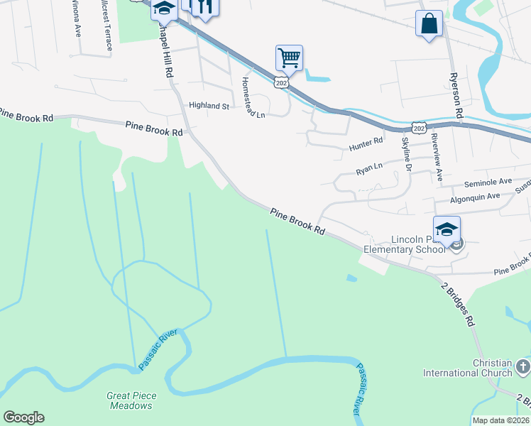 map of restaurants, bars, coffee shops, grocery stores, and more near 397 Pine Brook Road in Lincoln Park