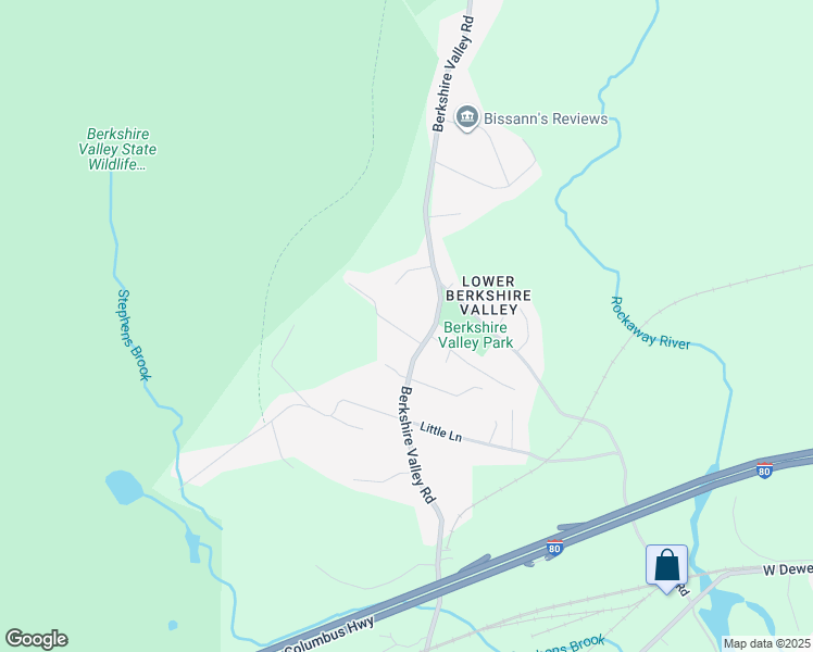 map of restaurants, bars, coffee shops, grocery stores, and more near 289 Berkshire Valley Road in Wharton