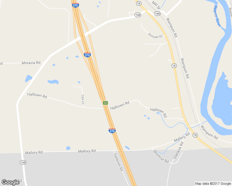 map of restaurants, bars, coffee shops, grocery stores, and more near 257 Halltown Road in Wampum