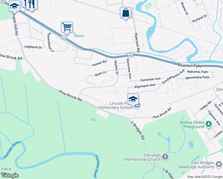 map of restaurants, bars, coffee shops, grocery stores, and more near 27 Alpine Drive in Lincoln Park