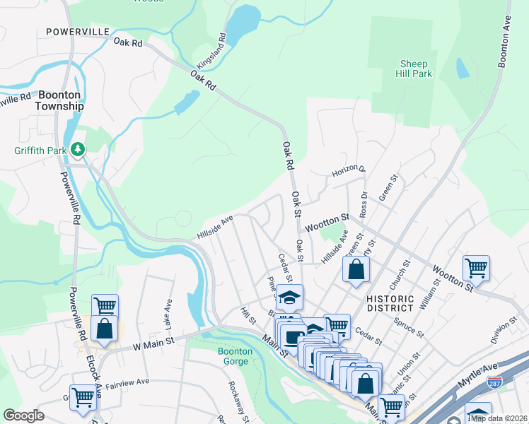 map of restaurants, bars, coffee shops, grocery stores, and more near 7 Cooper Drive in Boonton
