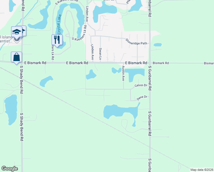map of restaurants, bars, coffee shops, grocery stores, and more near 3809-3813 Calvin Drive in Grand Island