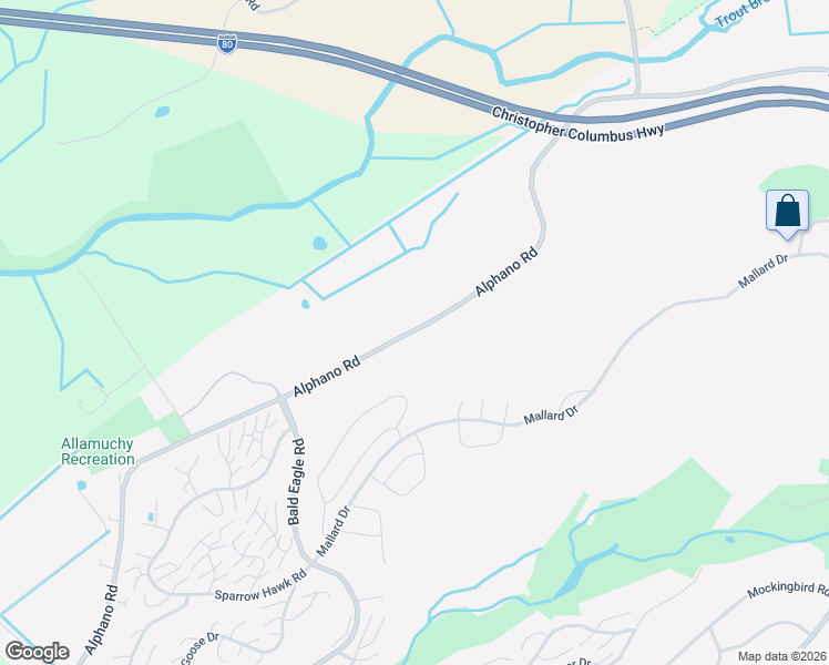 map of restaurants, bars, coffee shops, grocery stores, and more near 302 Alphano Road in Allamuchy Township