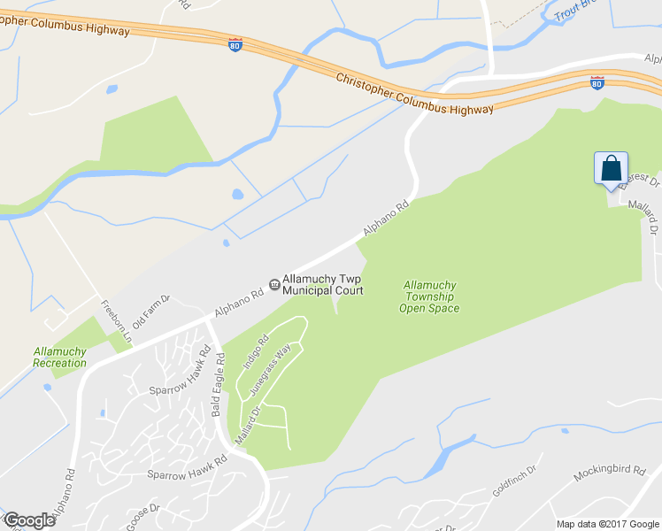 map of restaurants, bars, coffee shops, grocery stores, and more near 302 Alphano Road in Allamuchy Township