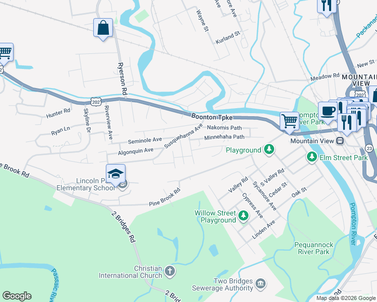 map of restaurants, bars, coffee shops, grocery stores, and more near 5 Cayuga Path in Lincoln Park