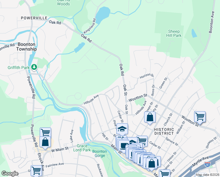map of restaurants, bars, coffee shops, grocery stores, and more near 12 Lorraine Terrace in Boonton Township