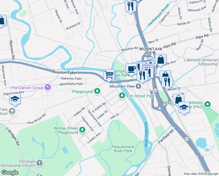 map of restaurants, bars, coffee shops, grocery stores, and more near 7 Pine Brook Road in Lincoln Park