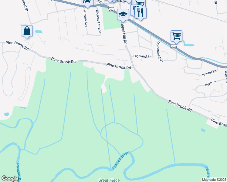 map of restaurants, bars, coffee shops, grocery stores, and more near 499 Pine Brook Road in Lincoln Park