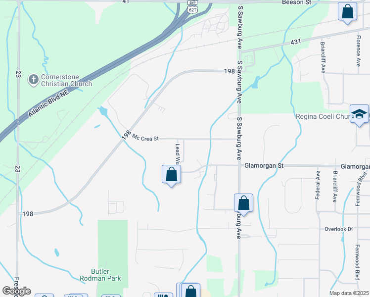 map of restaurants, bars, coffee shops, grocery stores, and more near in Alliance