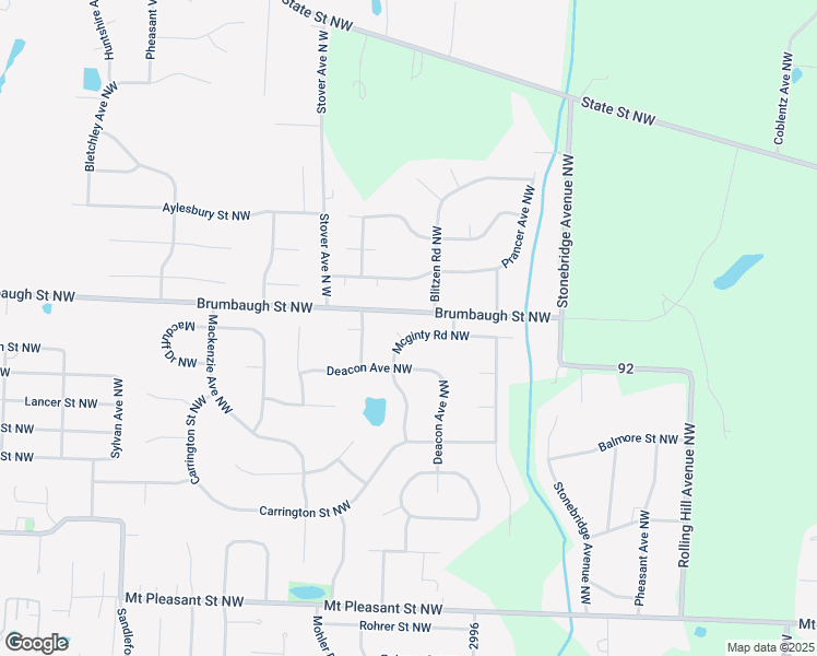 map of restaurants, bars, coffee shops, grocery stores, and more near 2305 Mcginty Rd NW in North Canton
