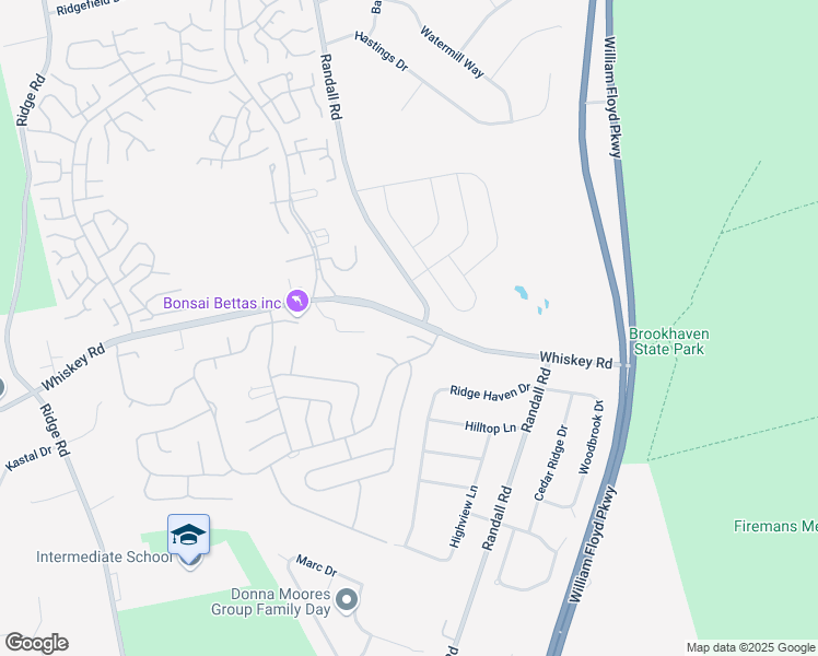 map of restaurants, bars, coffee shops, grocery stores, and more near 6 Bedford Court in Ridge