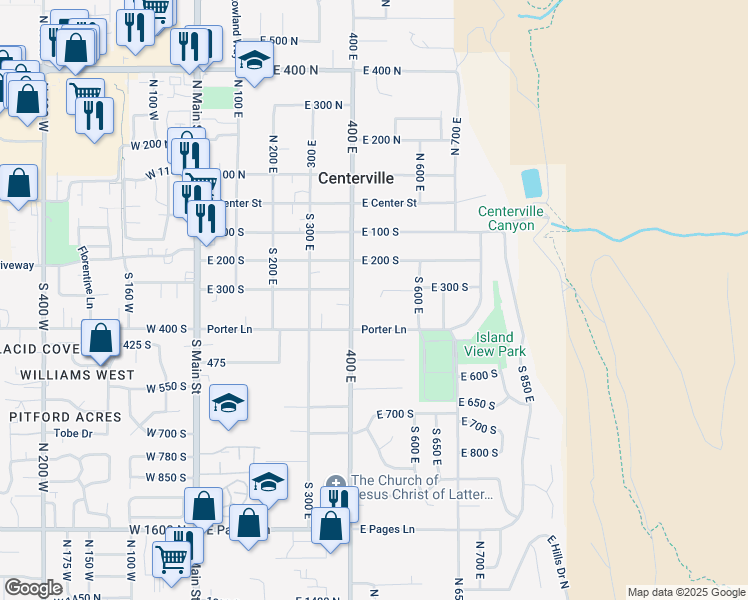 map of restaurants, bars, coffee shops, grocery stores, and more near 462 Sheridan Circle South in Centerville