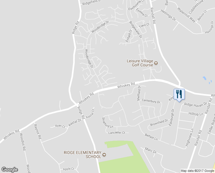 map of restaurants, bars, coffee shops, grocery stores, and more near 269 Berwick Court in Ridge