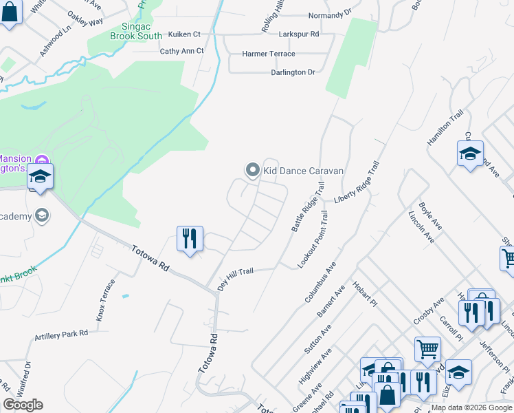 map of restaurants, bars, coffee shops, grocery stores, and more near Congressional Lane in Totowa