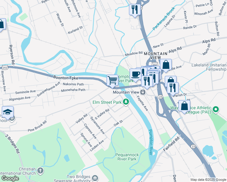 map of restaurants, bars, coffee shops, grocery stores, and more near 7 Pine Brook Road in Lincoln Park
