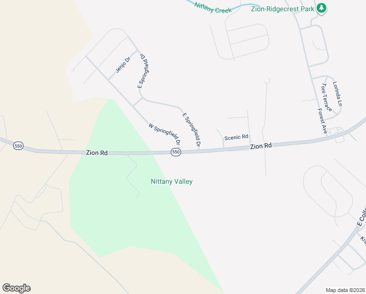 map of restaurants, bars, coffee shops, grocery stores, and more near Zion Road in Bellefonte
