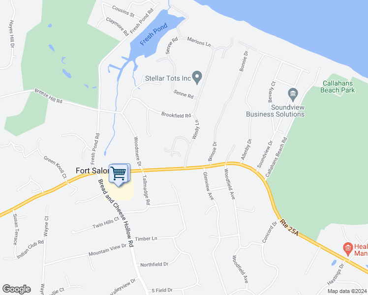 map of restaurants, bars, coffee shops, grocery stores, and more near 1 British Colony Road in Northport