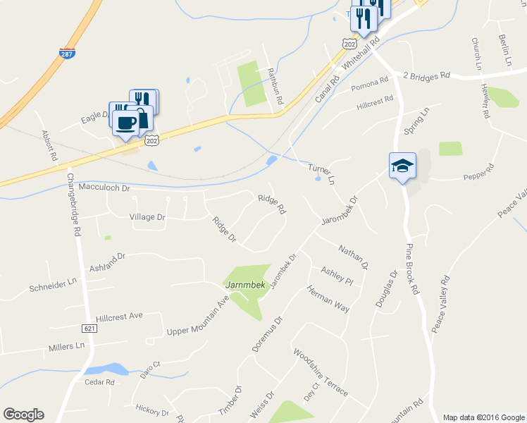 map of restaurants, bars, coffee shops, grocery stores, and more near 37 Cobblestone Terrace in Montville