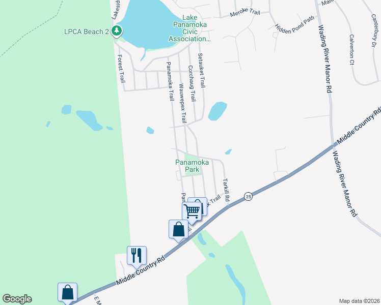 map of restaurants, bars, coffee shops, grocery stores, and more near 65 Tarkill Road in Ridge