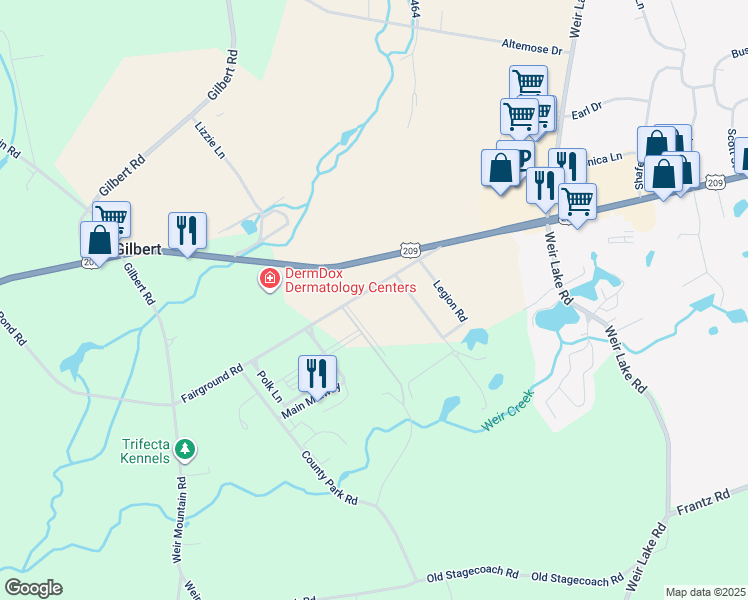 map of restaurants, bars, coffee shops, grocery stores, and more near 606 Fairground Road in Gilbert