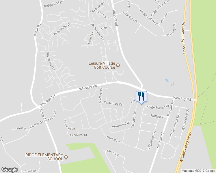 map of restaurants, bars, coffee shops, grocery stores, and more near 3 Picardy Court in Ridge