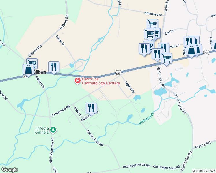 map of restaurants, bars, coffee shops, grocery stores, and more near 606 Fairground Road in Gilbert