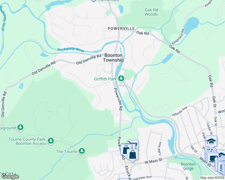 map of restaurants, bars, coffee shops, grocery stores, and more near 1 De Camp Drive in Boonton