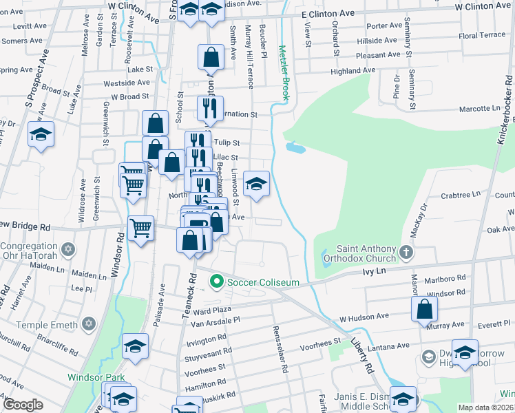 map of restaurants, bars, coffee shops, grocery stores, and more near 273 Murray Hill Terrace in Bergenfield