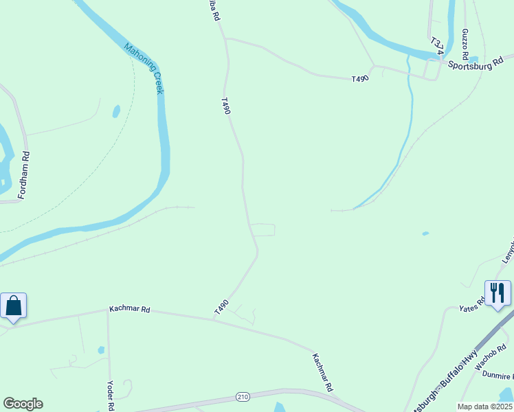 map of restaurants, bars, coffee shops, grocery stores, and more near 516 Laska Road in Punxsutawney