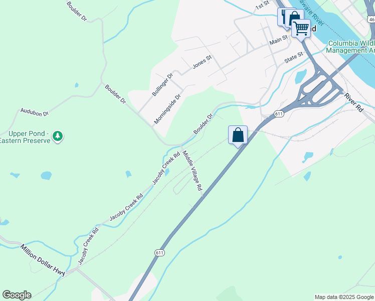 map of restaurants, bars, coffee shops, grocery stores, and more near 957 Jacoby Creek Road in Mount Bethel