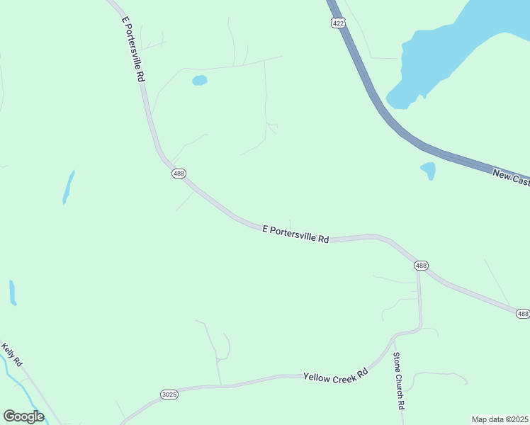 map of restaurants, bars, coffee shops, grocery stores, and more near 658 East Portersville Road in Portersville