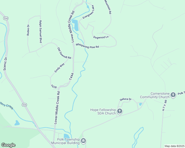 map of restaurants, bars, coffee shops, grocery stores, and more near 270 Lower Middle Creek Road in Kunkletown