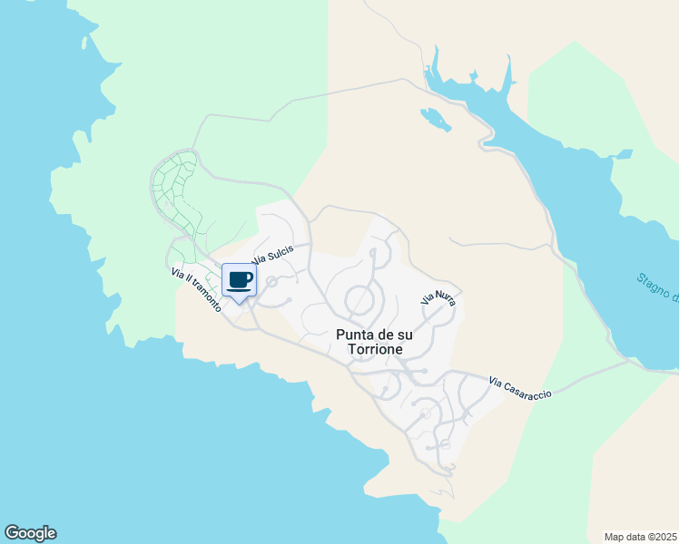 map of restaurants, bars, coffee shops, grocery stores, and more near Via Limbara in Punta de Su Turrione