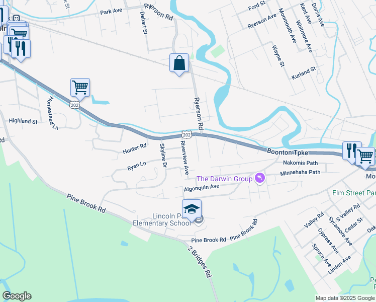 map of restaurants, bars, coffee shops, grocery stores, and more near 29 Riverview Avenue in Lincoln Park