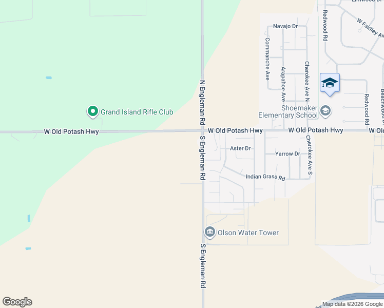 map of restaurants, bars, coffee shops, grocery stores, and more near 112 South Engleman Road in Grand Island