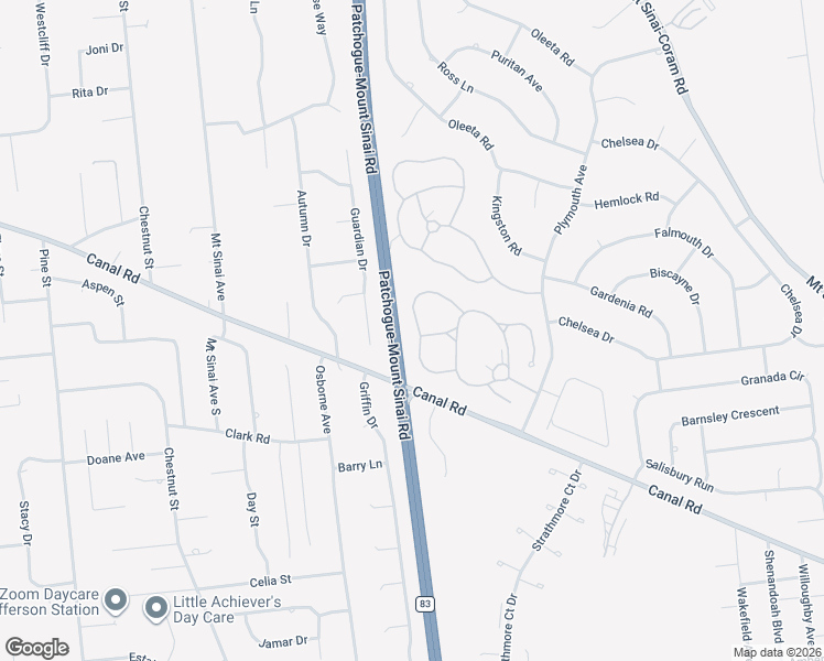 map of restaurants, bars, coffee shops, grocery stores, and more near 164 Ira Road in Mount Sinai