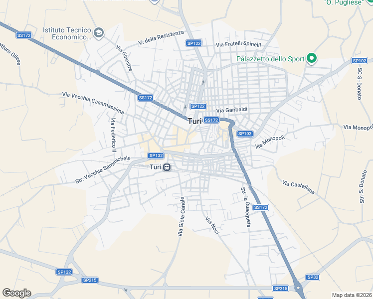 map of restaurants, bars, coffee shops, grocery stores, and more near 9 Via Tito Aceto in Turi